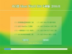 大白菜Ghost Win10 64位 猴年版 2016.01